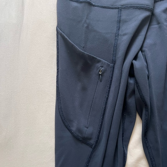 Athleta Navy blue leggings. Large - Picture 3 of 5